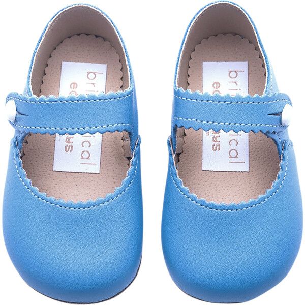 Emma British Pre-Walker Baby Girl Shoe - Porcelain Blue | Maisonette
