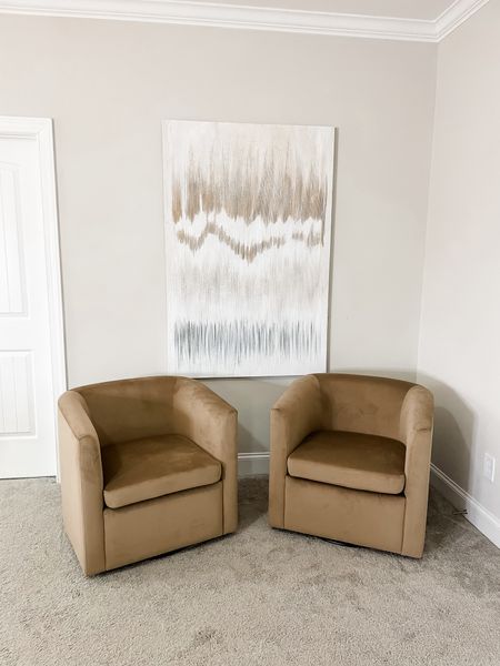 Shop chairs below! Super great price and very comfy! These beautiful velvet light brown chairs swivel and also come in a natural linen color. 

Click below to shop!


#LTKhome #LTKxTarget #LTKstyletip