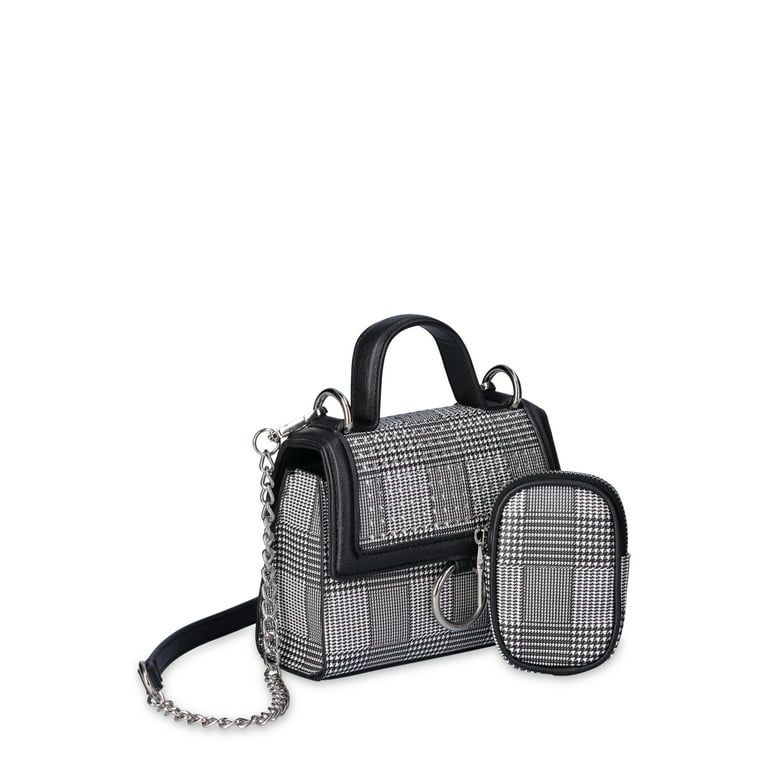 Madden NYC Women's Crystal Mini Top Handle Handbag, Houndstooth | Walmart (US)