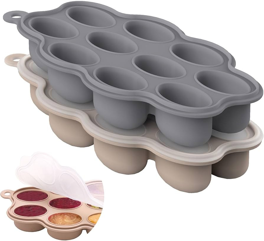 Silicone Baby Food Freezer Tray 2Pack Perfect Food Storage Containers for Homemade Baby Food, Fru... | Amazon (US)