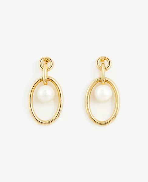 Ring Pearlized Drop Earrings | Ann Taylor (US)