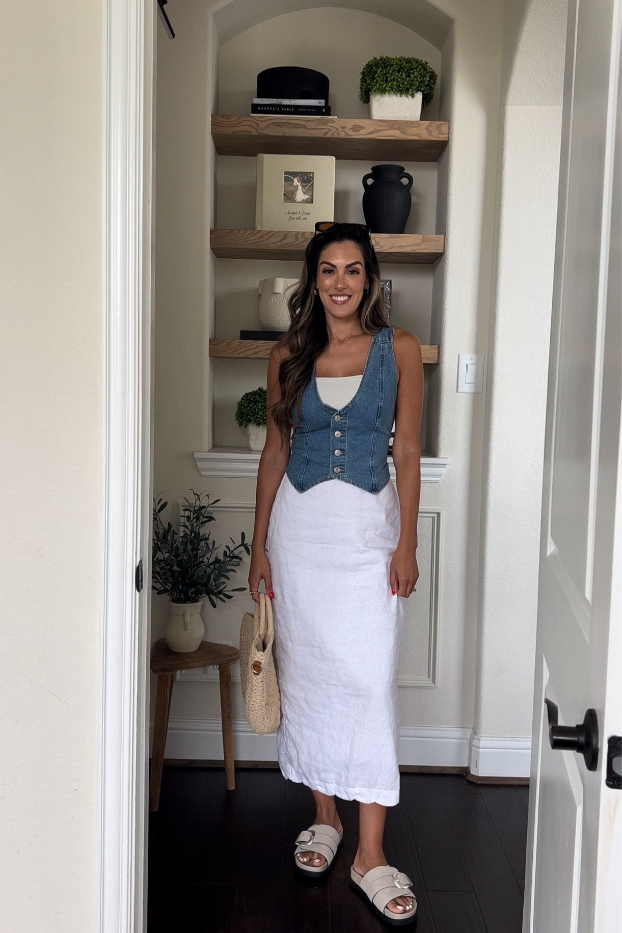 XS skirt & tube top, medium vest 