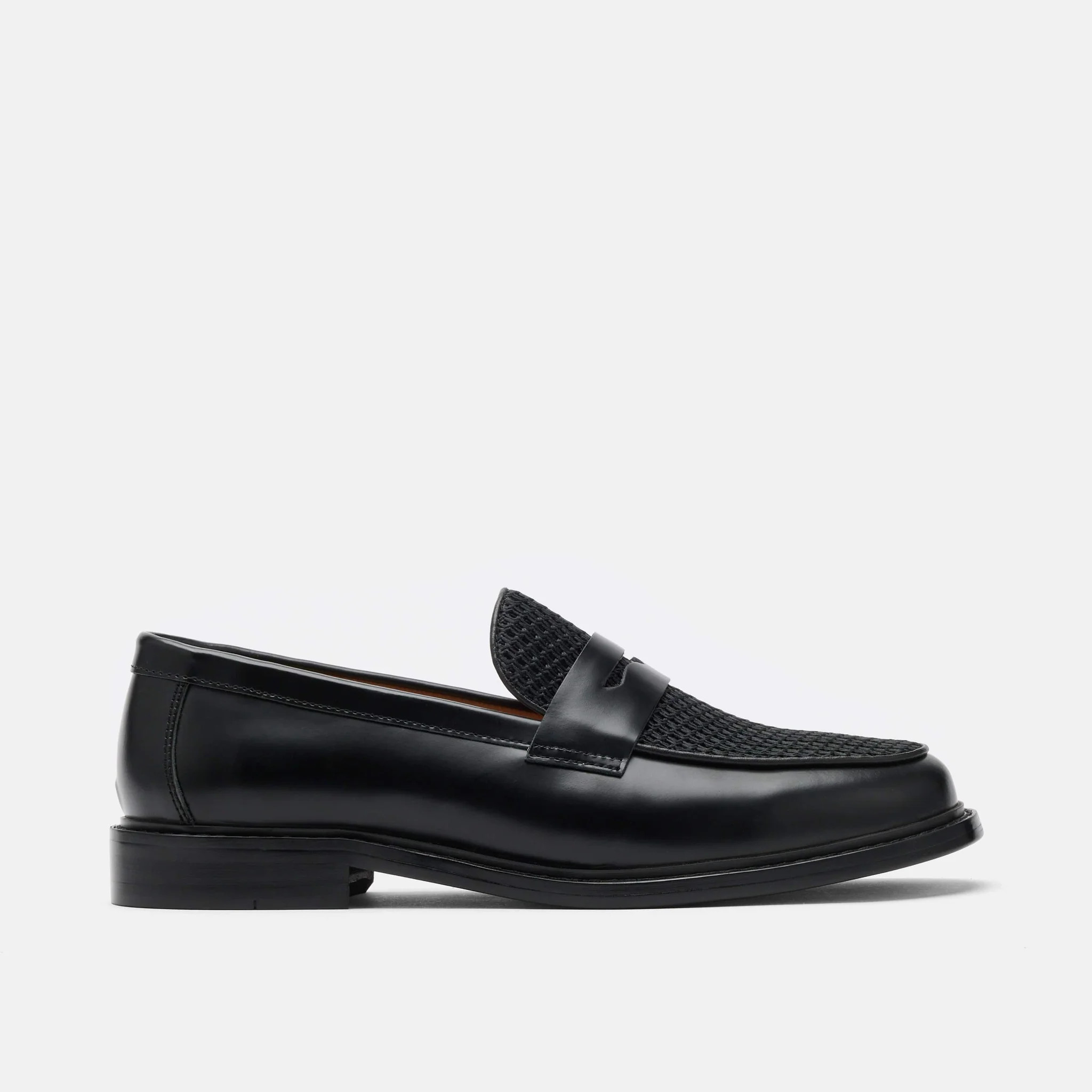 Ms. Calum Black Leather Penny Loafers | Marc Nolan