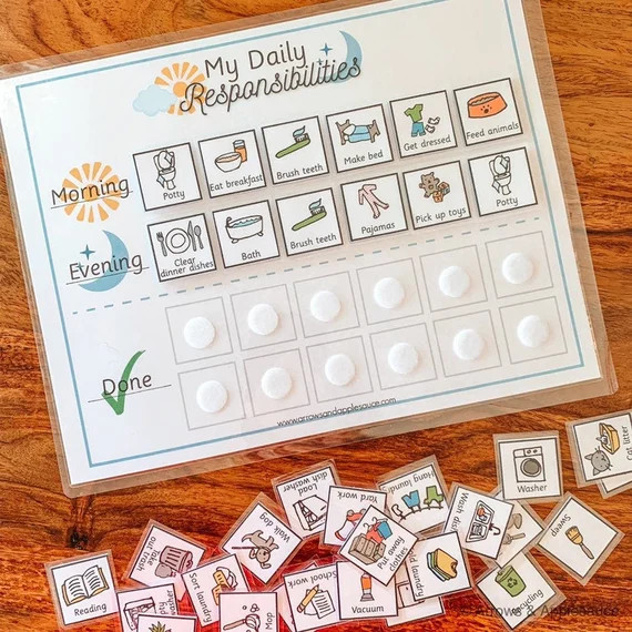 Kids Daily Responsibilities Chart Printable Daily Routine - Etsy | Etsy (US)