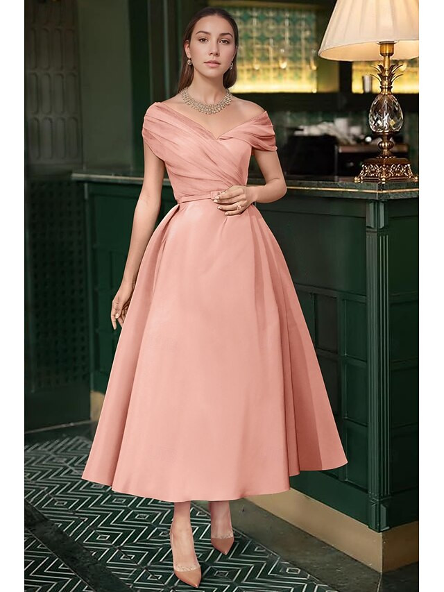 A-Line Cocktail Dress Red Green Dresses 1950s Dress Wedding Guest Summer Ankle Length Sleeveless ... | Lightinthebox