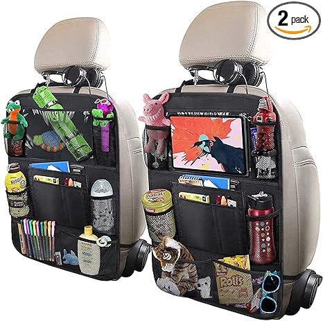 ULEEKA Car Backseat Organizer with 10" Table Holder, 9 Storage Pockets Seat Back Protectors Kick ... | Amazon (US)