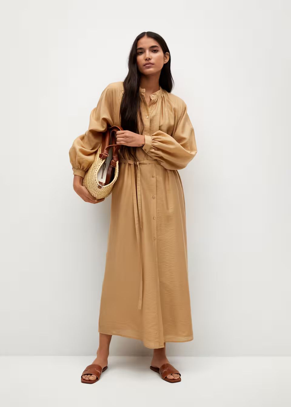 Lyocell shirt dress | MANGO (US)