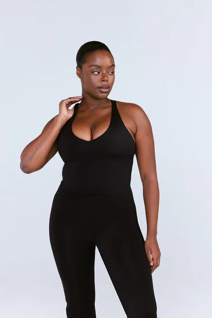 SKINLUXE BUILT-IN SUPPORT STRAPPY BACK CAMI TOP - SHADOW BLACK | TALA (UK)