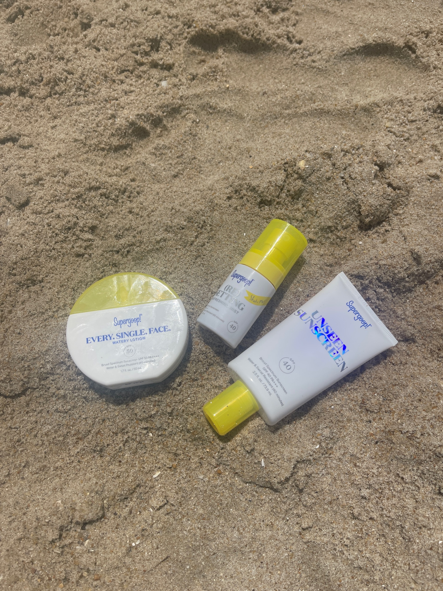 Todays sunscreen combo! Unseen as put in at home this morning after my skincare routine. Every single face applied at the beach. Re setting spray throughout the day! 

#LTKbeauty #LTKFind #LTKtravel