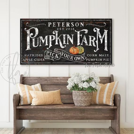 Personalized Pumpkin Farm Sign Fall Decor Halloween Home Decoration Family Name Modern Farmhouse ... | Etsy (US)