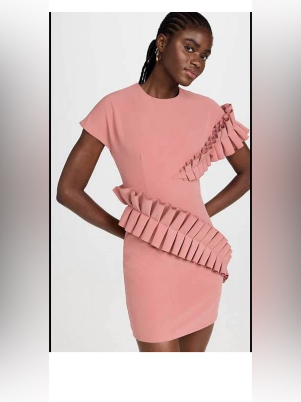 NWT Andrea Iyamah Blush Pink Pleated Ruffle Mini Dress | Poshmark