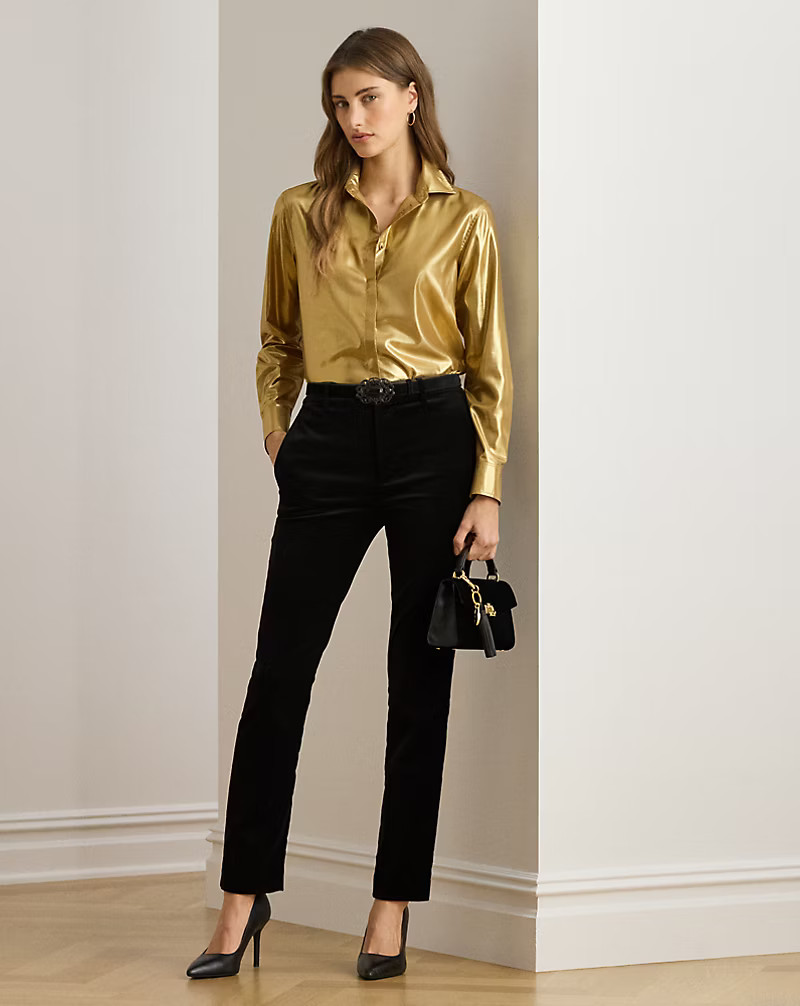 Stretch Velvet Cropped Trouser | Ralph Lauren (UK)