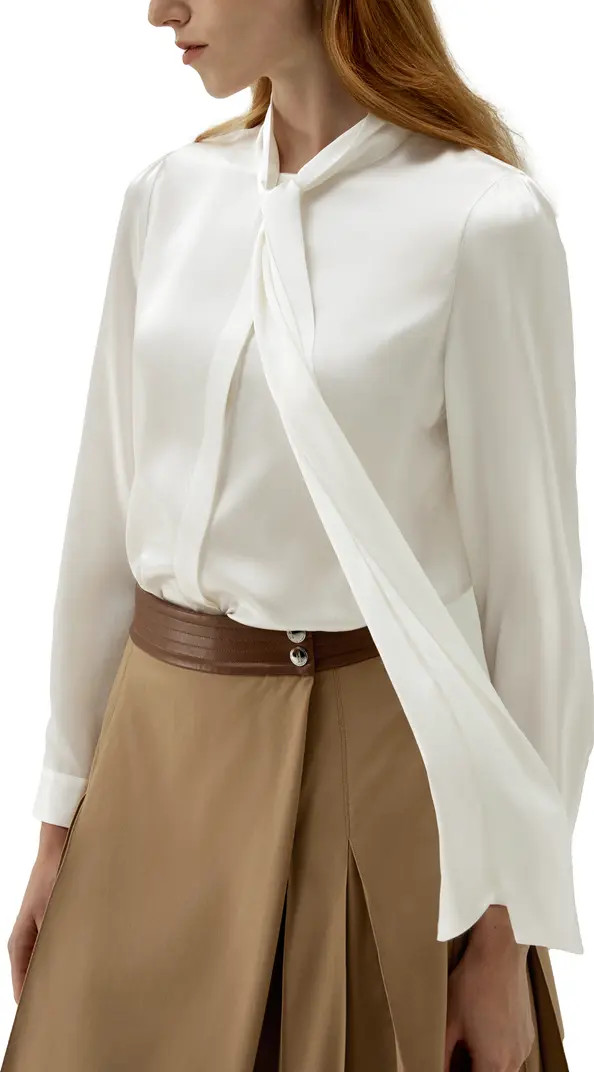 Bow-tie Neck Silk Blouse | Nordstrom