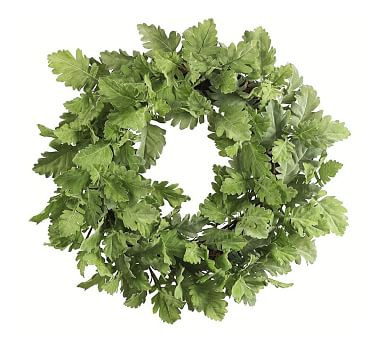 Faux Dusty Miller Leaves Wreath | Pottery Barn (US)
