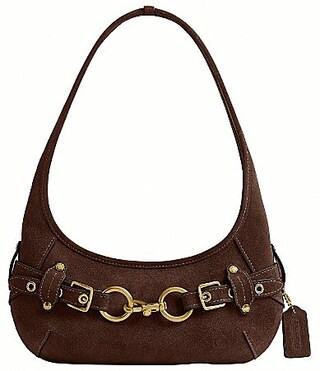 COACH Ergo Suede Belted Shoulder Bag - Dark Chocolate | Dillard's