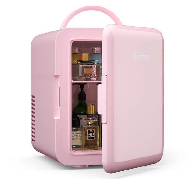 Costway 4 Liter Mini Fridge Portable Cooler Warmer Makeup Skincare Refrigerator Pink - Walmart.co... | Walmart (US)