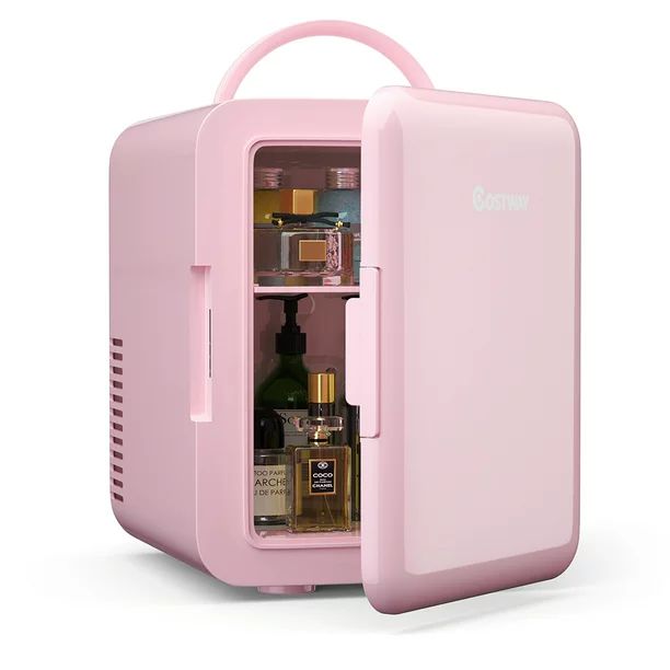 Costway 4 Liter Mini Fridge Portable Cooler Warmer Makeup Skincare Refrigerator Pink - Walmart.co... | Walmart (US)