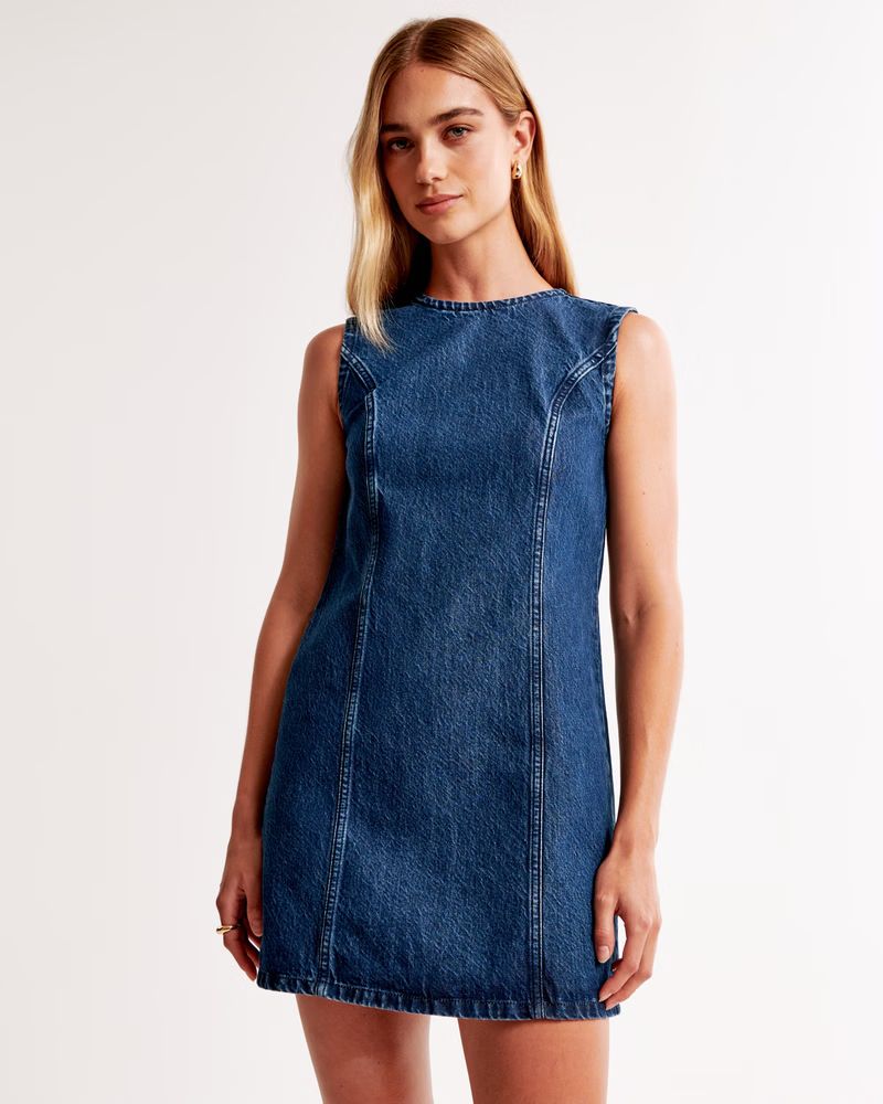 Denim Shift Mini Dress | Abercrombie & Fitch (US)