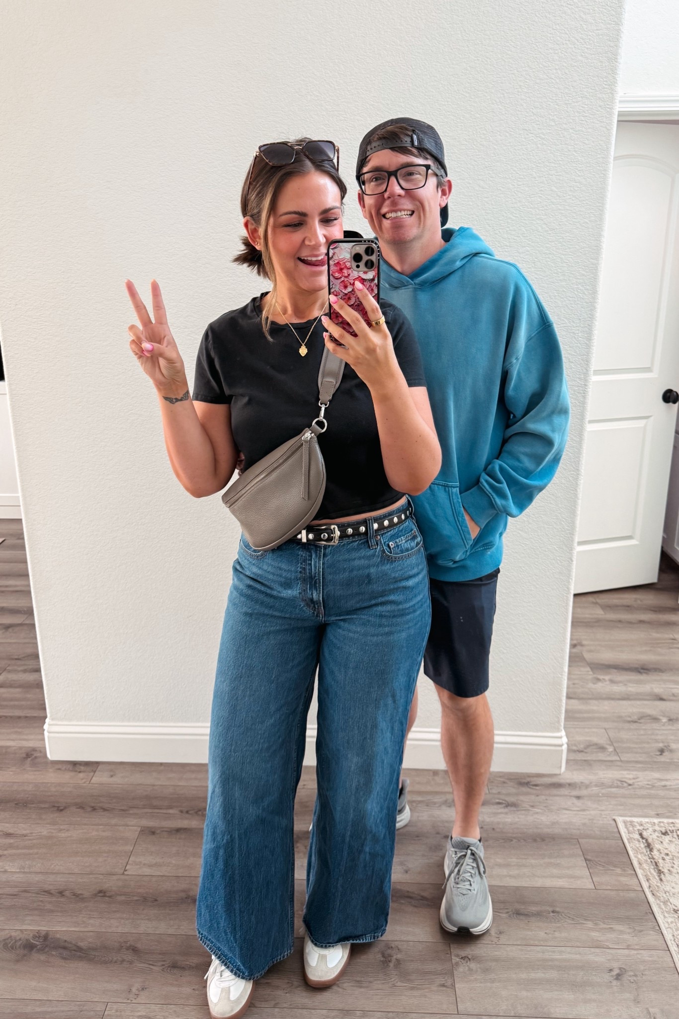 Sizing >>
Tshirt, large
Pants, 31Regular
Sneakers, true size 10

Size 12, casual style, midsize, wide leg jeans, mom style 

#LTKootd #LTKMidsize #LTKSaleAlert