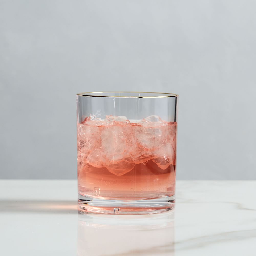 Acrylic Whiskey Glass - Gold Rimmed | West Elm (US)