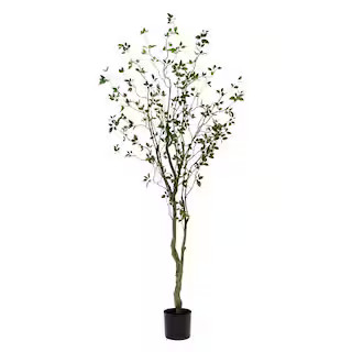 Nearly Natural 96 in. Green Artificial Minimalist Citrus Tree in Nursery Pot T4487 - The Home Dep... | The Home Depot