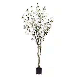 Nearly Natural 96 in. Green Artificial Minimalist Citrus Tree in Nursery Pot T4487 - The Home Dep... | The Home Depot