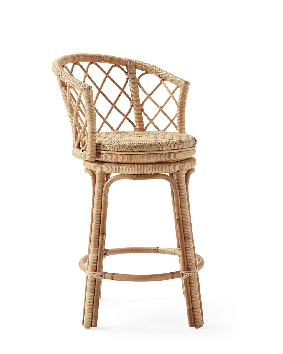 Avalon Rattan Swivel Bar & Counter Stool | Serena and Lily