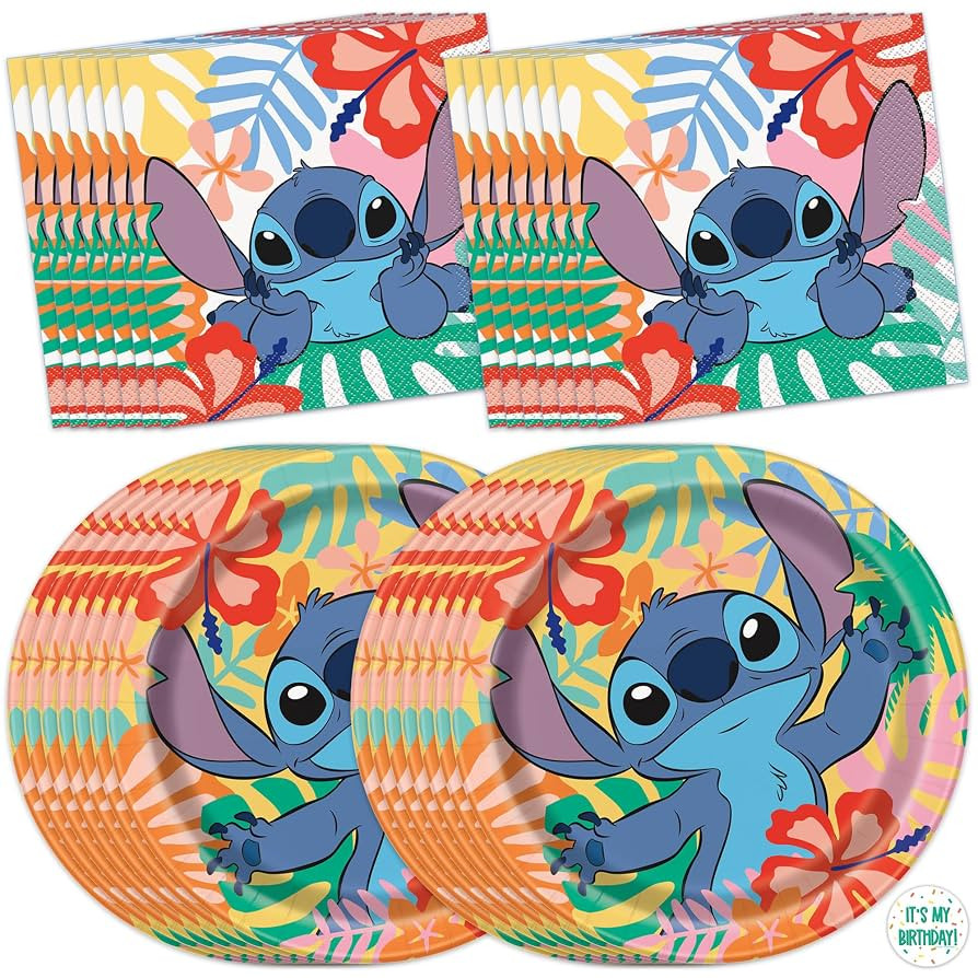 Unique Stitch Plates and Napkins for 16 | Lilo and Stitch Birthday Party Decorations | Stitch Bir... | Amazon (US)