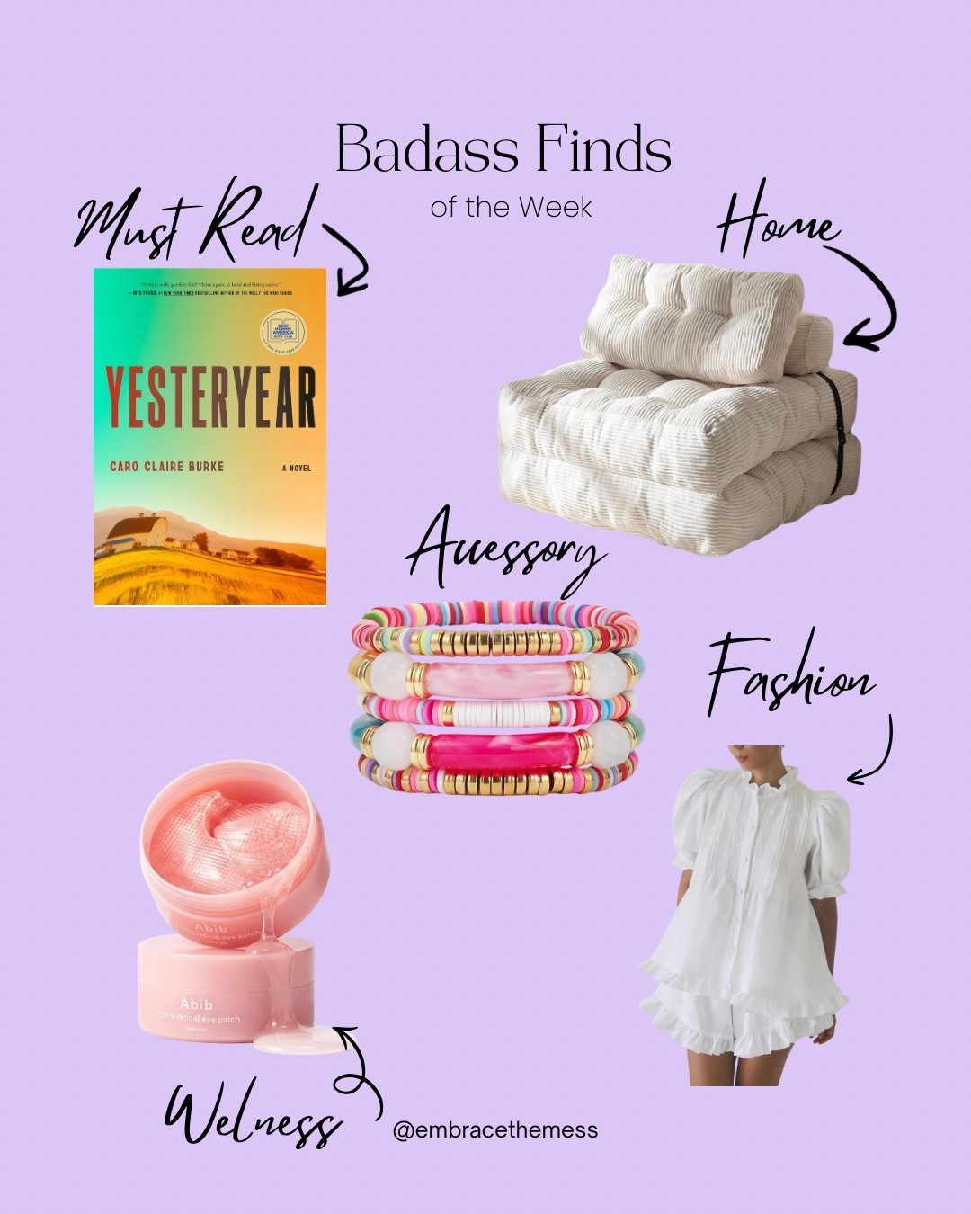 ✨ This week’s Badass Finds: a must-read book, the cutest summer bracelets, a dreamy lounge chair, a romantic white dress, and self-care favorites that make everyday life feel a little better. 💖

#LTKdayinmylife #LTKootd #LTKselfcare