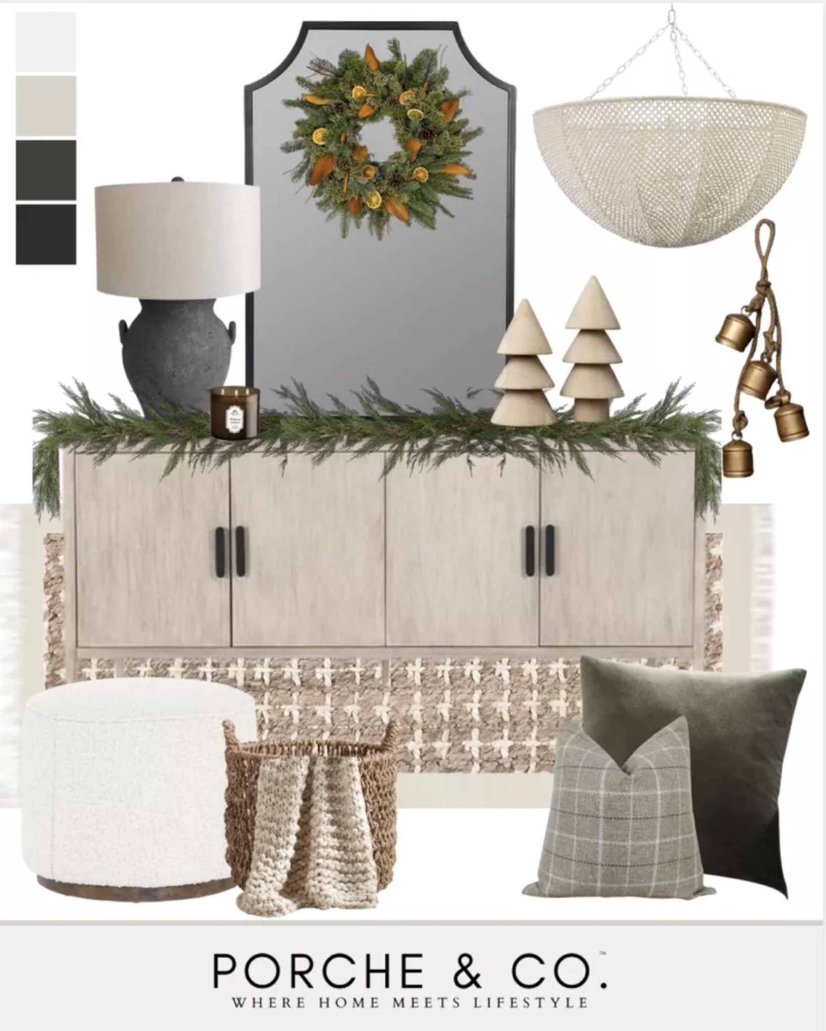 Interior designer styled modern classic holiday entryway, online interior design, home edesign, console entryway holiday neutral #holidayhomedecor

#LTKHoliday #LTKSeasonal #LTKhome