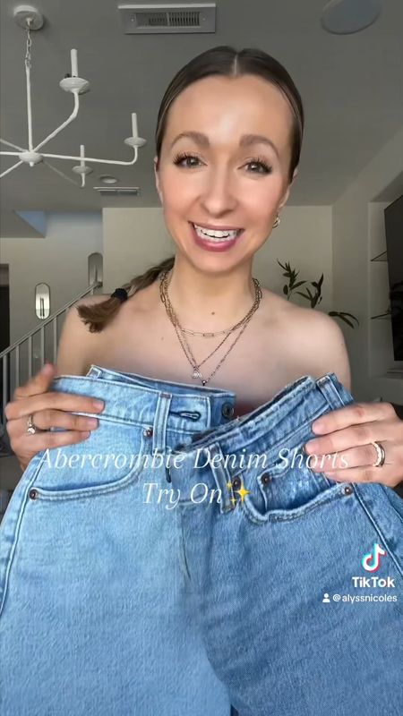 Abercrombie dad’s jeans are official the GOAT 😍 My summer uniform!! Wearing size 24 in both light and medium wash. Sharing curve love options as well! The old navy tube tops are double lined and perfect with shorts and skirts! Wearing petite size in xs! 

Denim shorts 
Full coverage shorts 
Denim outfit 
Abercrombie try on 
Petite denim 
Old navy tops 
Summer outfit 

#LTKVideo #LTKfindsunder100 #LTKstyletip