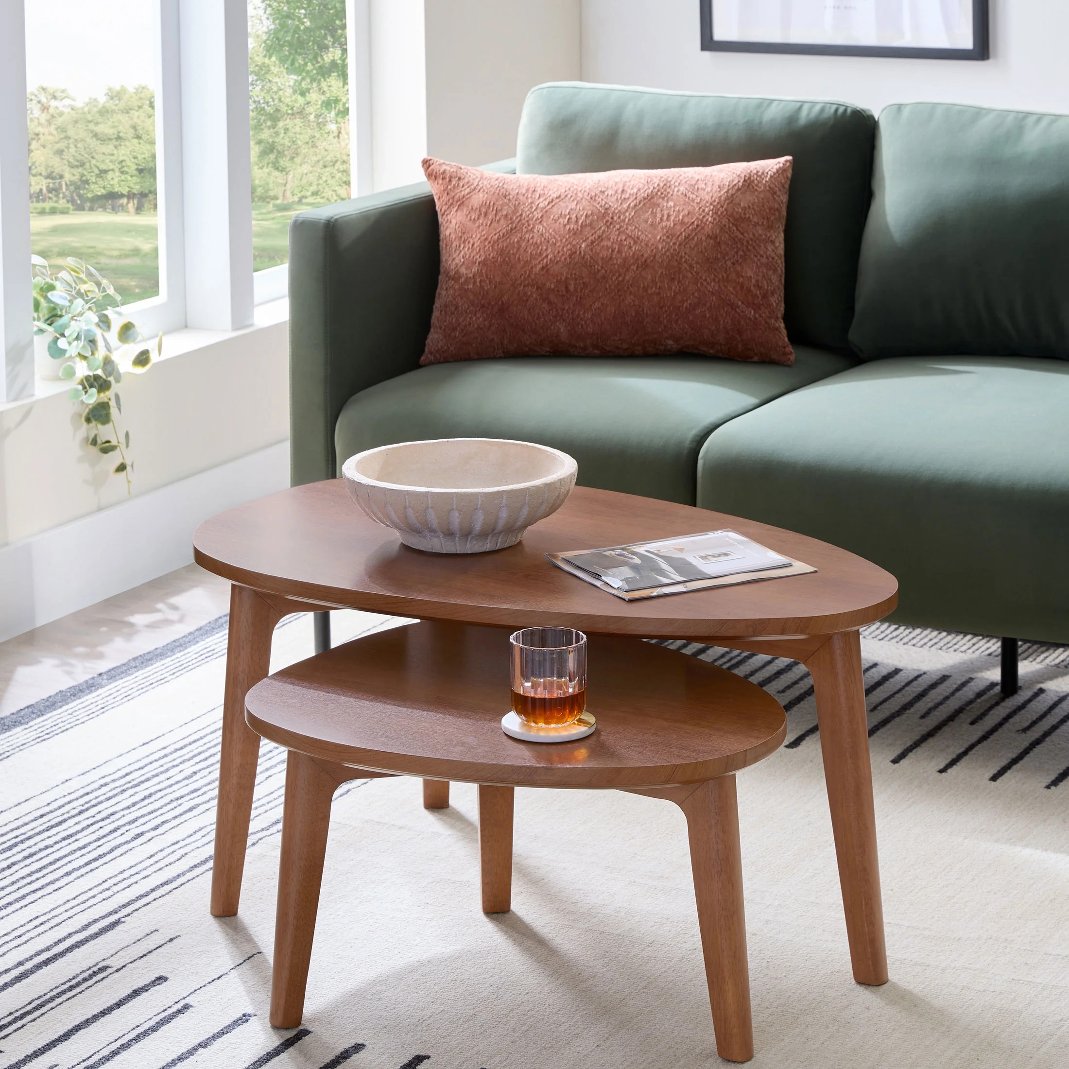 Better Homes & Gardens Greyson Nesting Tables, Acorn Finish, Set of 2 | Walmart (US)