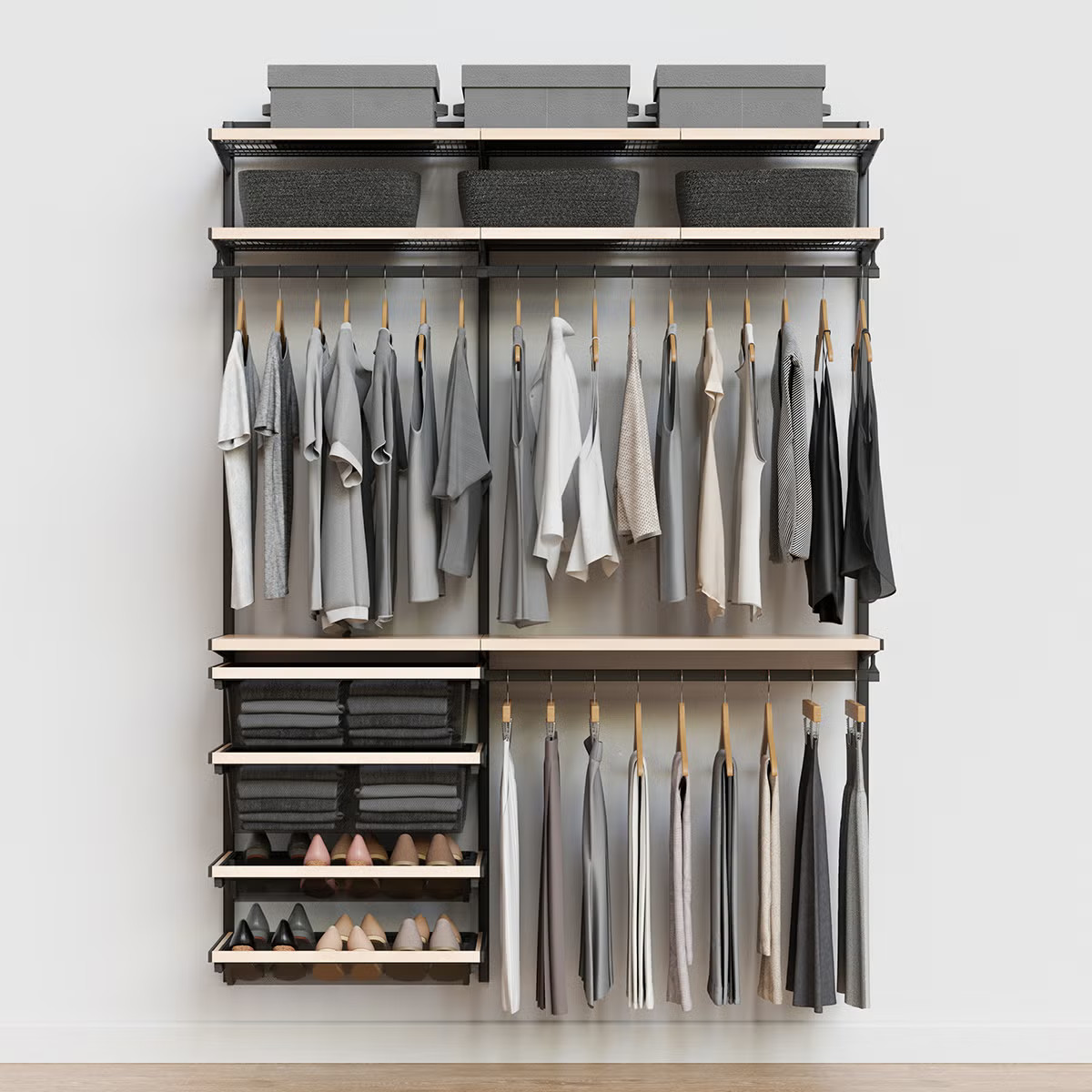 Decor+ by Elfa 5' Closet with Mesh Drawers | The Container Store