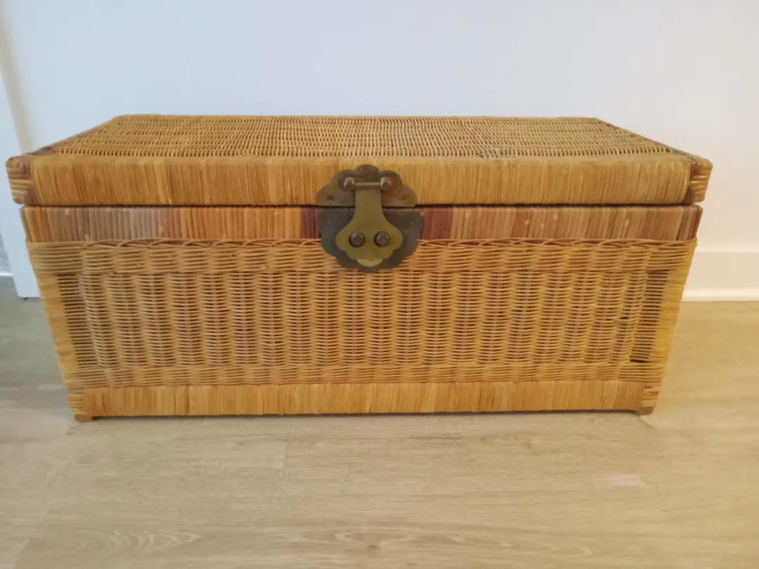 Vintage Rattan Trunk Chest - Etsy | Etsy (US)