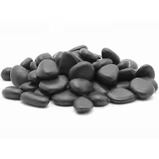 2 in. to 3 in., 20 lb. Large Black Grade A Polished Pebbles | The Home Depot