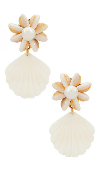 Royal Palm Earrings in Shell & Pearl | Revolve Clothing (Global)