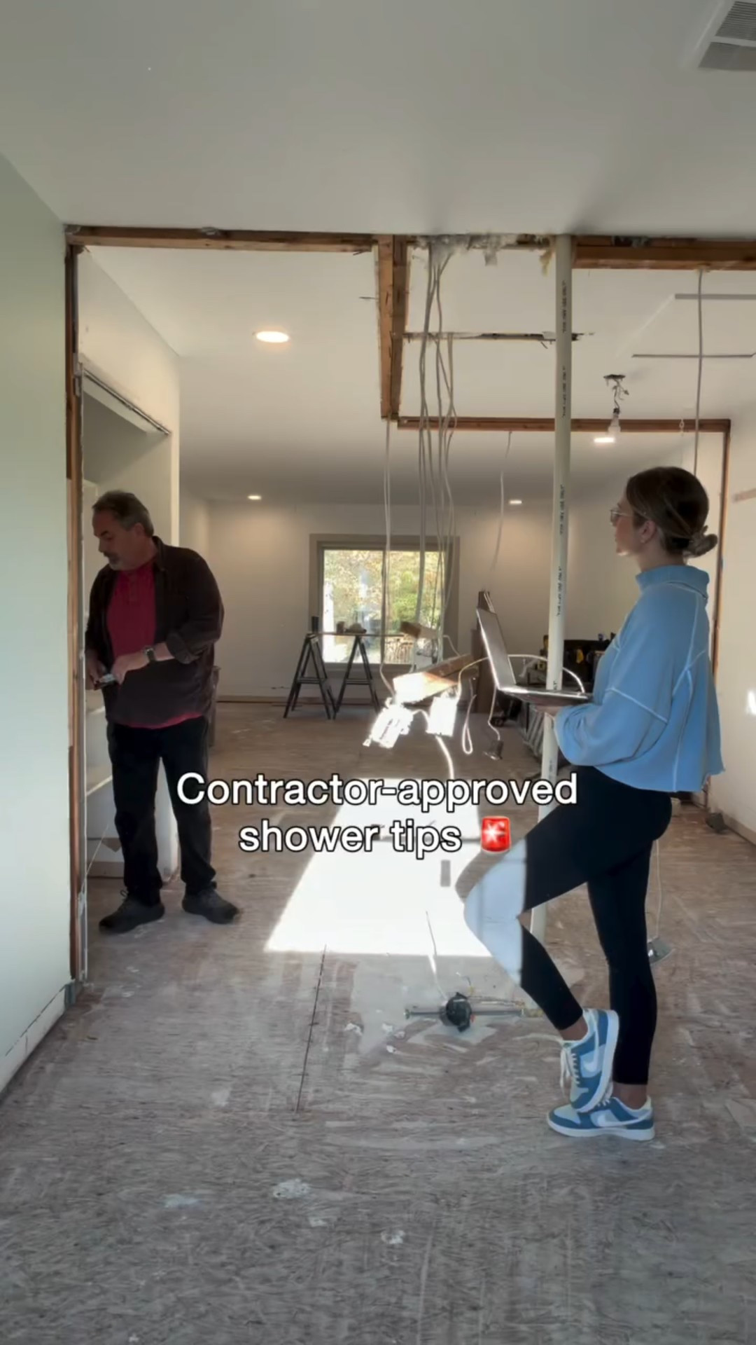 Save these contractor-approved shower tips (most homeowners miss) before your bathroom reno! This is PART ONE of our bathroom reveal - follow for part two! All fixtures shown here are from @signaturehardware and all the info is listed below. Let me know what else you want to know and I’ll include it in the next reveals, and comment SHOWER if you want these links 🚿

Recap:
- Source shower glass hardware before shower faucet fixtures
- Polished nickel > polished chrome (warmer + hides water spots)
- Double-swing door = less water on floors
- Size niches for real bottles
- Place door handles toward towel hooks

Sources: #mysignaturestyle
- Beasley Pressure Balance Shower System, Slide Bar, Hand Shower - Polished Nickel (SKU 485849)
- 8” Traditional Round Rainfall Shower Head - 1.8 GPM - Polished Nickel (SKU 449702)
- 4” Round Ceiling-Mount Shower Arm - Polished Nickel (SKU 449668)
- Menlo Round Shower Drain - Polished Nickel (SKU 560431)
- Beasley Robe Hook - Polished Nickel (SKU 446908)

🔗: https://www.signaturehardware.com/beasley-pressure-balance-shower-system-with-slide-bar-and-hand-shower/953958.html?dwvar_953958_finish=Chromehttps%3A%2F%2Fwww.signaturehardware.com%2Fbeasley-pressure-balance-shower-system-with-slide-bar-and-hand-shower%2F953958.html%3Fdwvar_953958_finish%3DChrome%3Futm_source%3Dinflu&utm_medium=social&utm_campaign=itshoneydone