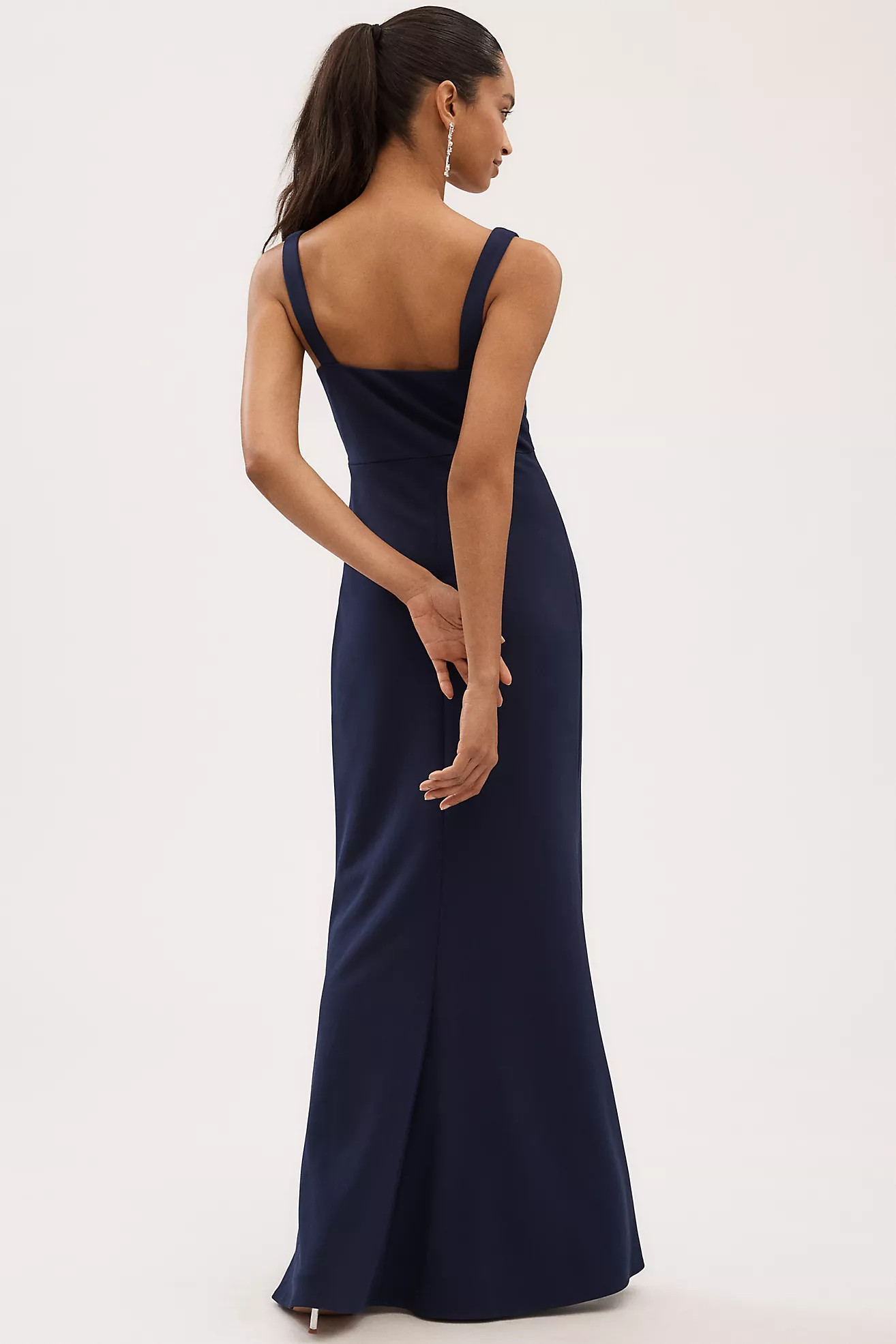 BHLDN Blake Square-Neck Stretch Crepe Maxi Dress | Anthropologie (US)