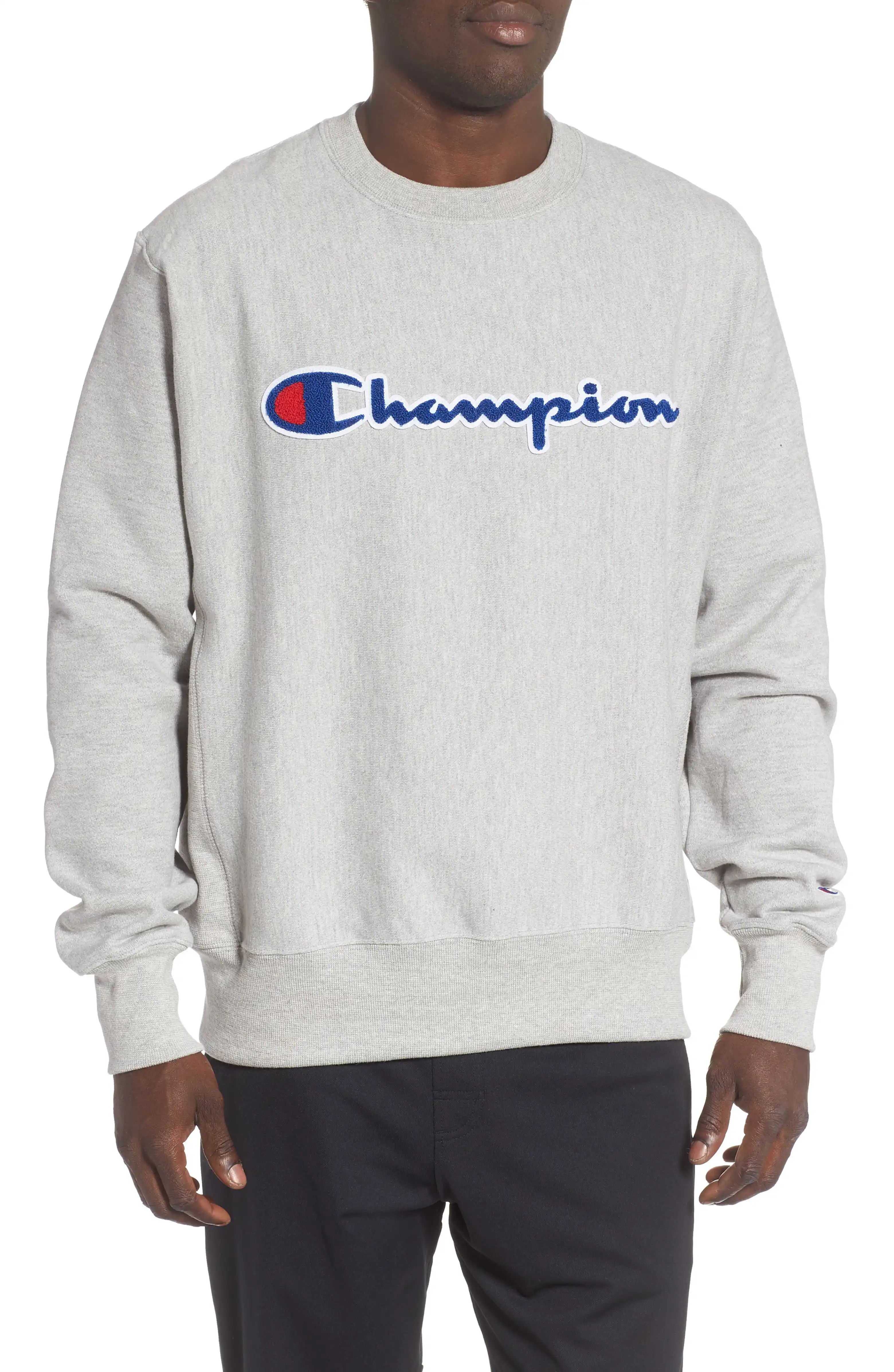 Chenille Logo Reverse Weave Sweatshirt | Nordstrom