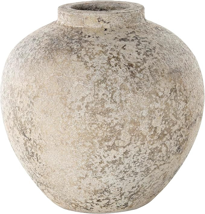 Deco 79 Ceramic Handmade Antique Style Round Vase with Textured Distressing, 12" x 12" x 12", Cre... | Amazon (US)