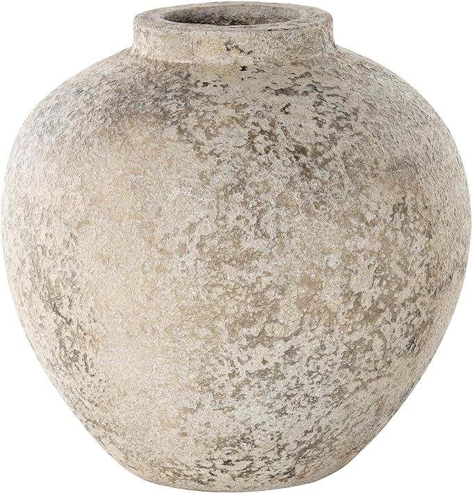 Deco 79 Ceramic Handmade Antique Style Round Vase with Textured Distressing, 12" x 12" x 12", Cre... | Amazon (US)