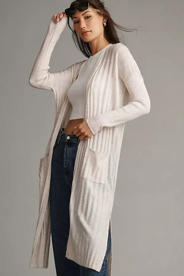 Pilcro Ribbed Duster Cardigan Sweater | Anthropologie (US)