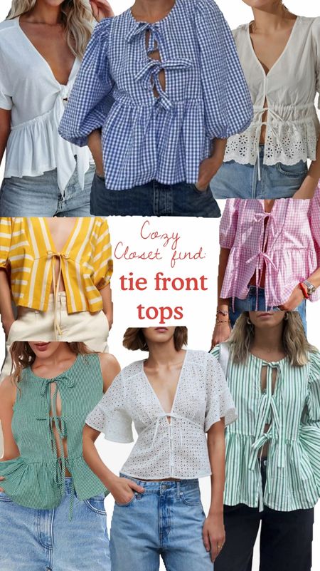 Cozy tie front tops in different colors, patterns, & price points 

#LTKSeasonal #LTKSaleAlert #LTKVideo