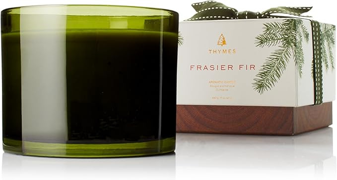 Thymes Frasier Fir Scented Candle - Heritage Large 3 Wick Candle for Home Decor - Holiday Candle ... | Amazon (US)