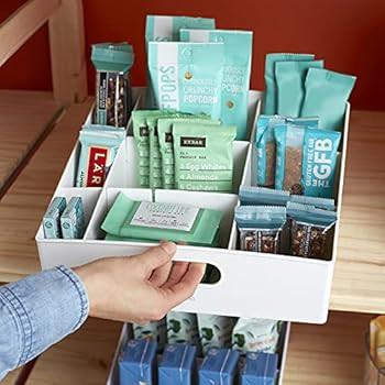 YouCopia Kitchen Cabinet Pantry ShelfBin Packet & Snack Bin Organizer, Large, White | Amazon (US)