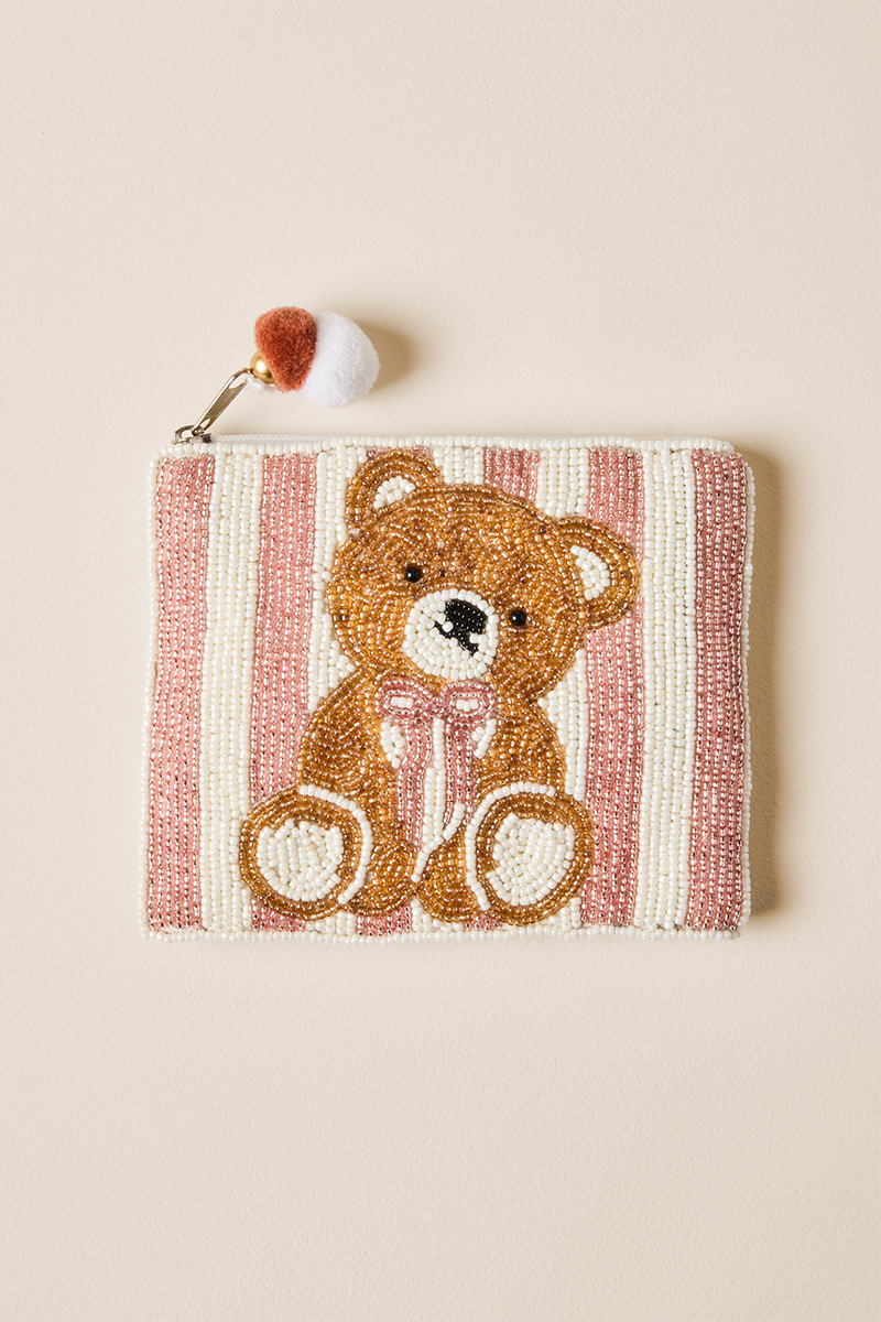 Beaded Bear Pouch | Francesca's