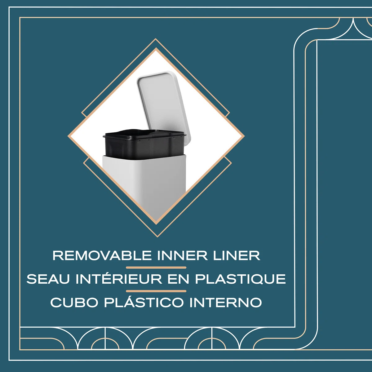 Stainless Steel Step On Waste Basket - 1.3 Gallons | Wayfair North America