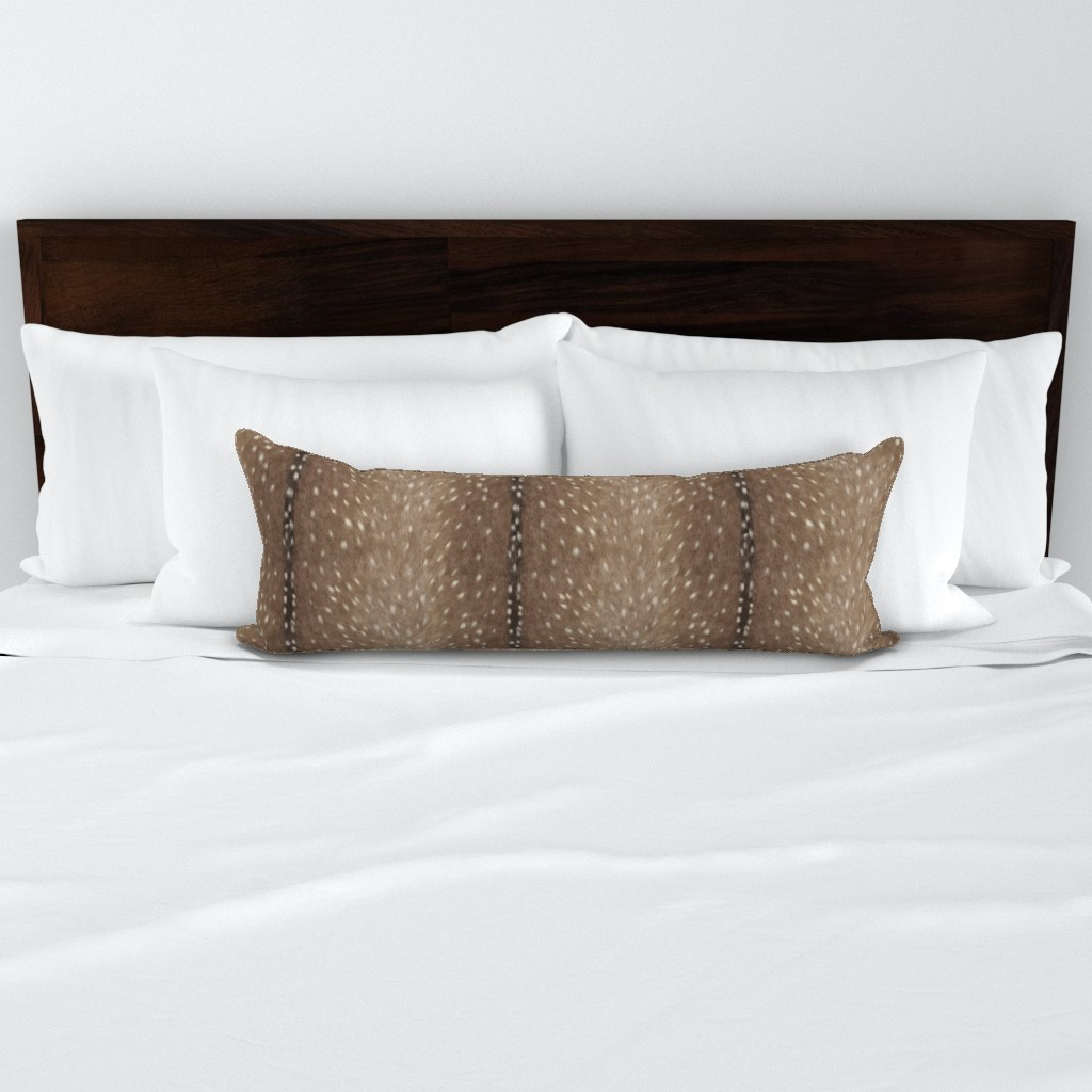 Throw Pillow in Deer Hide Fabric and Wallpaper in Taupe | Spoonflower
