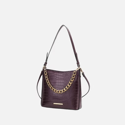 MKF Collection Bizzy Faux Crocodile-Embossed Vegan Leather Women’s Shoulder Bag by Mia K | Target
