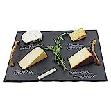 Twine Slate Cheese Board and Chalk Set, Natural Slate with Velvet Backing, Hemp Farmhouse-Style H... | Amazon (US)